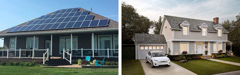 Солнечная крыша Tesla по сравнению с обычной солнечной батареей